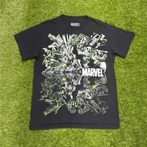 Marvel Avengers AOP Men’s T-Shirt Size Medium Black Green
